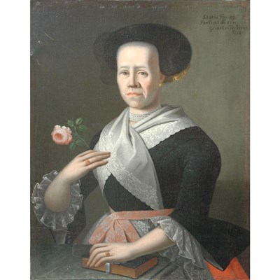 Lot 50A - German School 18th Century Portrait of a Lady...
