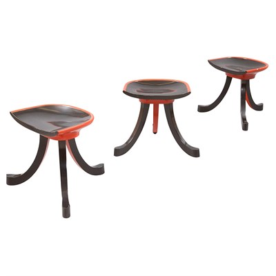 Lot 140 - Set of Three Thebes Stools France, 20th...