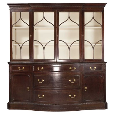 Lot 334 - Georgian Style Mahogany Breakfront Height 6...