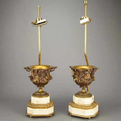 Lot 168 - Pair of Neoclassical Style Bronze and Marble...