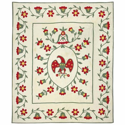 Lot 267A - Cotton and Calico Applique Quilt With a...