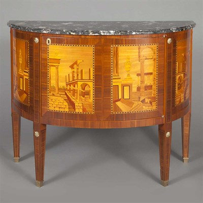 Lot 755 - Neoclassical Style Marquetry Inlaid Satinwood...
