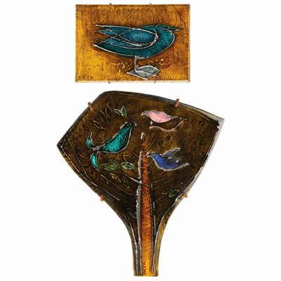 Lot 223 - Rut Bryk Finnish, 1916-1999 Two Tiles Glazed...