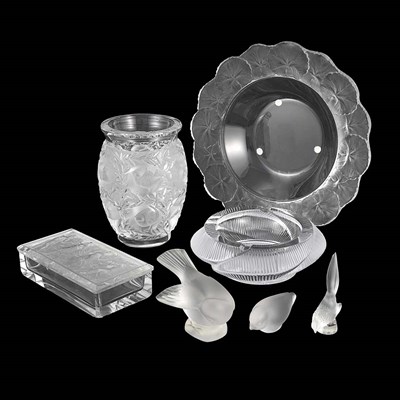 Lot 574 - Group of Lalique Molded Glass Articles Modern...