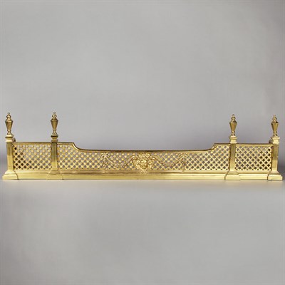 Lot 765 - Louis XVI Style Brass Fireplace Fender 20th...