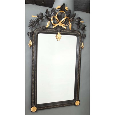 Lot 764 - Louis XVI Style Black, Gold and Silver Painted...