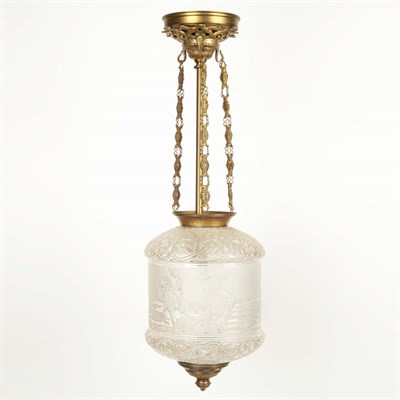 Lot 425 - Baccarat Brass Mounted Molded Glass Hall...