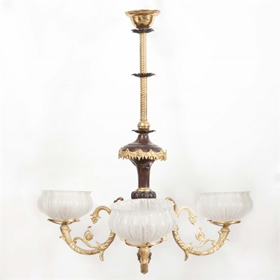 Lot 423 - Victorian Style Gilt and Patinated-Metal Three-...