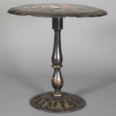Lot 760 - Papier Mache Tilt-Top Side Table 19th Century...