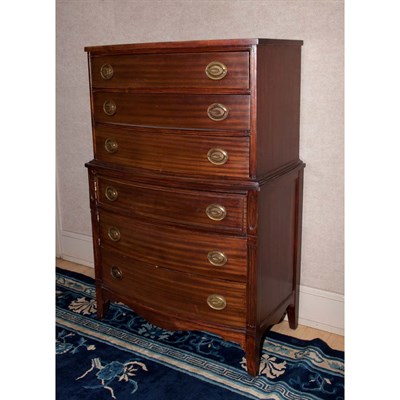 Lot 173 - Georgian Style Mahogany Chest on Chest Height...