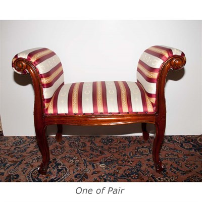 Lot 420 - Pair of Georgian Style Upholstered Mahogany...