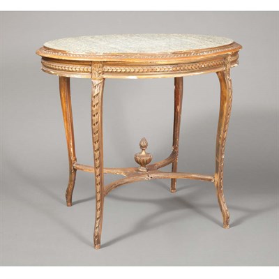 Lot 464 - Louis XVI Style Carved Painted Center Table...