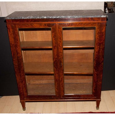 Lot 150 - Louis Philippe Marble Top Mahogany Bookcase...