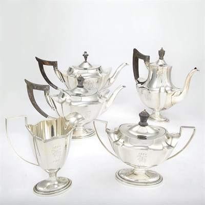 Lot 1354 - Assembled Gorham Sterling Five-Piece Tea and...