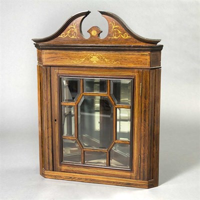 Lot 1202 - English Rosewood Corner Hanging Vitrine Height...