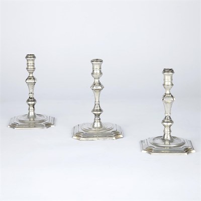 Lot 1536 - Pair of English Silver Candlesticks; Together...