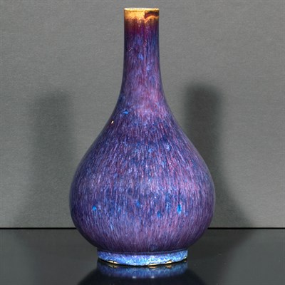 Lot 316 - Chinese Flambe Glazed Porcelain Bottle Vase...