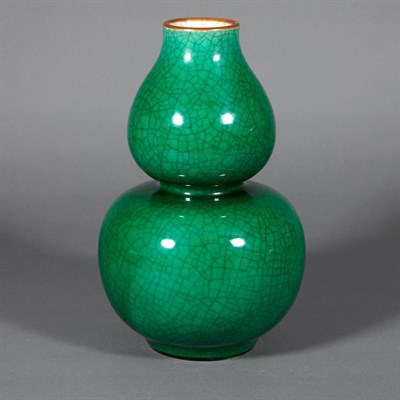 Lot 324 - Chinese Porcelain Green Glazed Vase 19th...