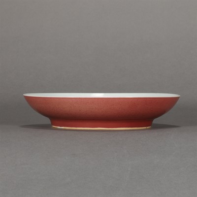 Lot 421 - Chinese Copper Red Glazed Porcelain Dish...