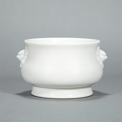 Lot 347 - Chinese White Glazed Porcelain Censer 19th...