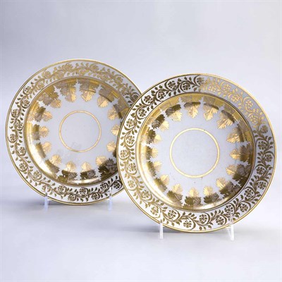Lot 1595 - Pair of Continental Gilt Decorated Porcelain...