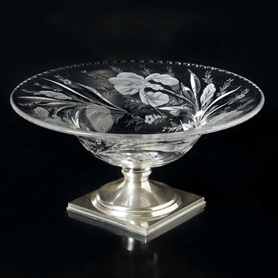Lot 1509 - Sterling Silver Mounted Cut Glass Center Bowl...