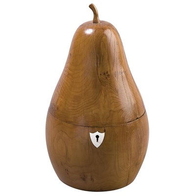 Lot 1526 - Georgian Fruitwood Pear-Shaped Tea Caddy...