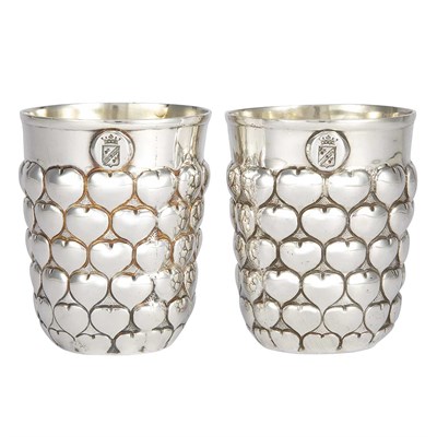 Lot 1529 - Pair of English Silver Cups Total...
