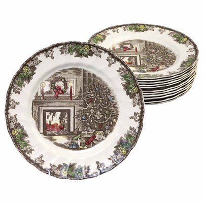 Lot 1501 - Set of Twelve English Transfer Decorated...