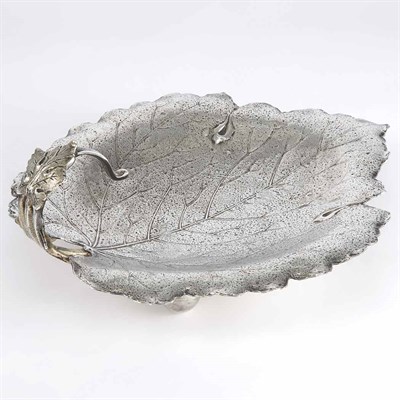 Lot 1549 - American Sterling Silver Leaf-Form Bonbon Dish...