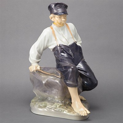 Lot 1563 - Royal Copenhagen Porcelain Figure of a Boy...