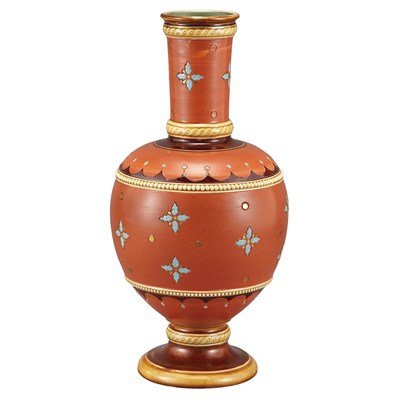 Lot 1515 - Mettlach Pottery Vase Height 10 inches.