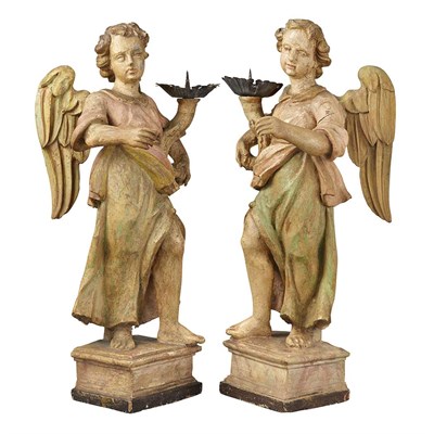 Lot 192 - Pair of Continental Baroque Style Polychrome...