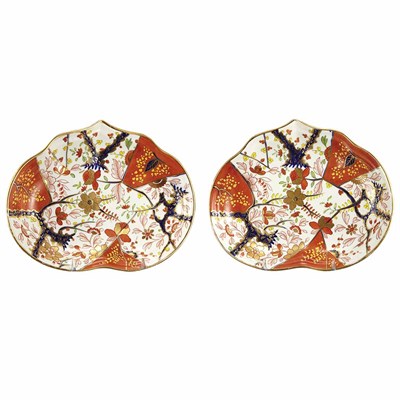 Lot 1594 - Pair of Derby Imari Palette Porcelain Serving...