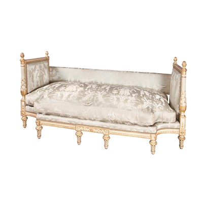 Lot 345 - Louis XVI Painted and Parcel Gilt Lit en...