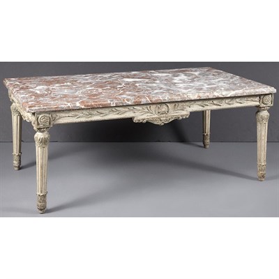 Lot 473 - Louis XVI Style Painted Low Table The molded...