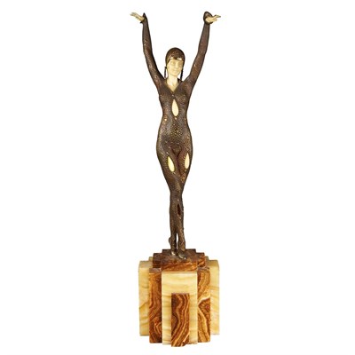Lot 653 - Art Deco Gilt and Patinated-Bronze and Ivory...