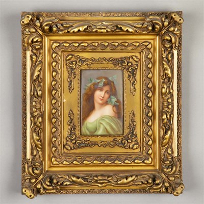 Lot 687 - Framed Continental Painted Porcelain...