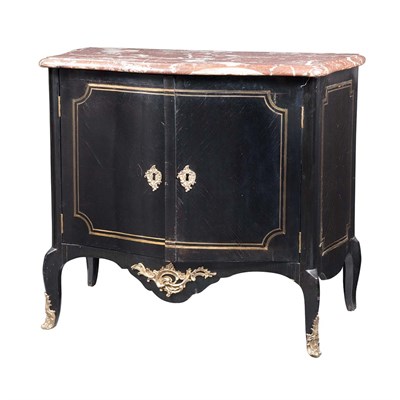 Lot 316 - Transitional Louis XV/XVI Style Brass Inlaid...