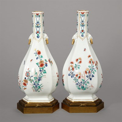 Lot 234 - Pair of French Gilt-Bronze Mounted Porcelain...