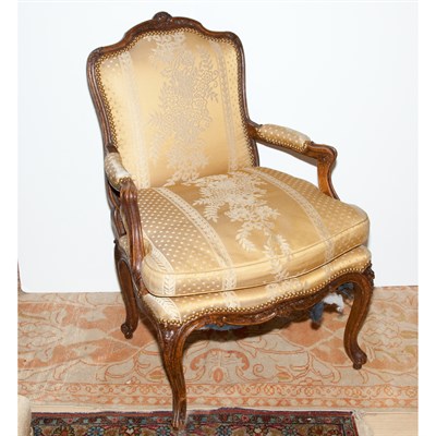 Lot 457 - Louis XV Walnut Fauteuil a la Reine Mid 18th...