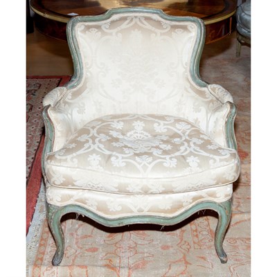 Lot 265 - Louis XV Painted Bergere Mid 18th century The...