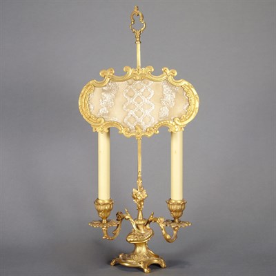 Lot 241 - Louis XV Style Gilt-Bronze Two-Light Lamp With...