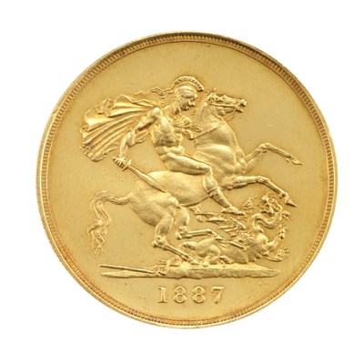 Lot 168 - Great Britain, Victoria 1887 5 Pounds, Fr. 390...