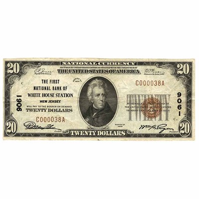 Lot 273 - U.S. Bank Note, $20 1929 National Bank Note,...