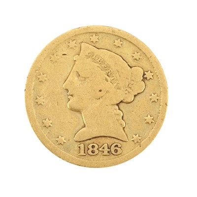 Lot 357 - United States, $5 1846 D Liberty Very Good to...