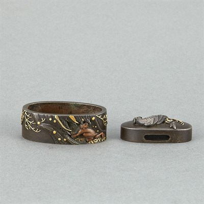 Lot 476 - Japanese Fushi Kashira 19th Century Inlaid...