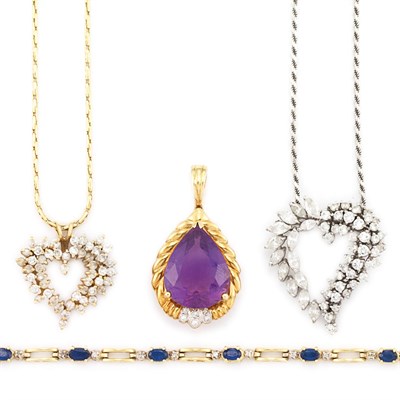 Lot 831 - Group of Gold, White Gold, Diamond and Gem-Set Jewelry