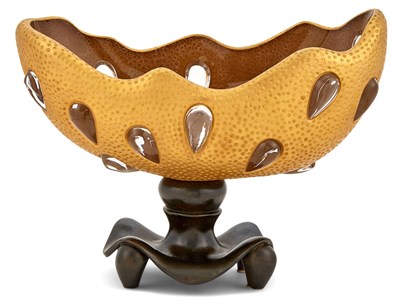 Lot 457 - André Dubreuil for Daum Patinated Metal and...