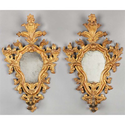 Lot 353 - Pair of Italian Rococo Style Gilt-Wood...